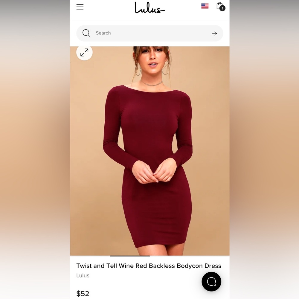 Lulus Twist and Tell Red Wine Backless Bodycon Dress